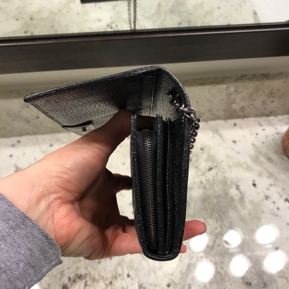 Black Gucci GG Canvas & Leather Wallet w/Chain - Picture 5 of 8